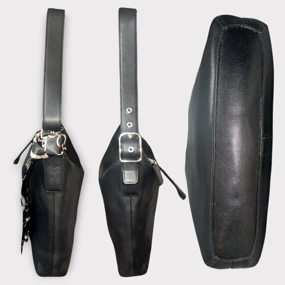 VTG Coach Legacy Slim Gallery Tote 9188 Black Leather Nickel Convertible Bag Y2K - Picture 6 of 8